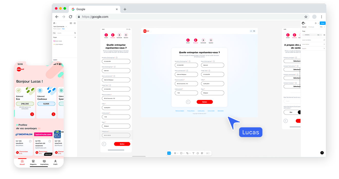 Lucas Dewamme, UX-UI Designer utilisant Figma